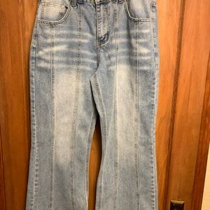 Classic stone-washed Light Blue Ankle Jeans